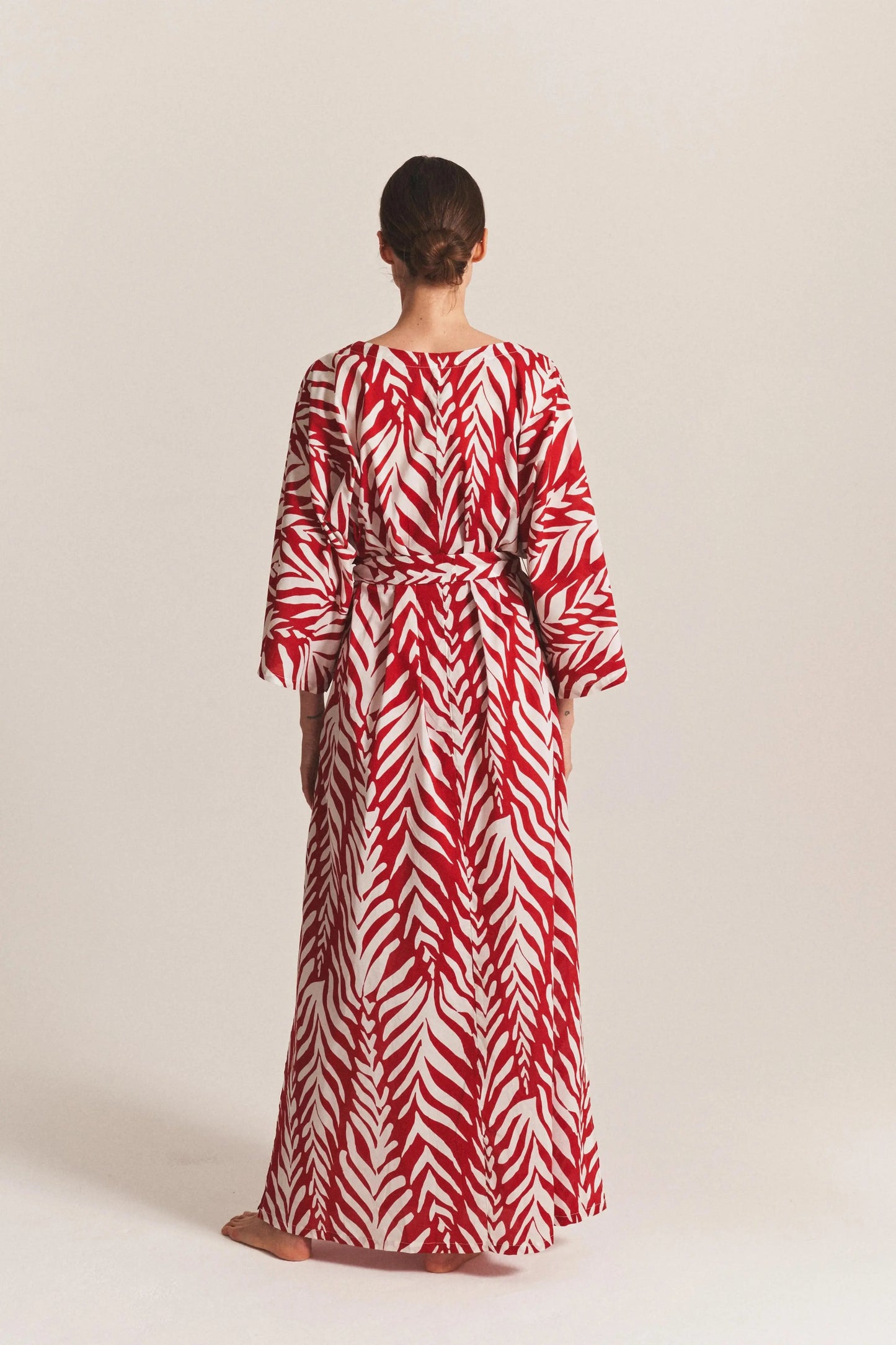 LONG KIMONO COVER-UP IN FLAME WAVES
