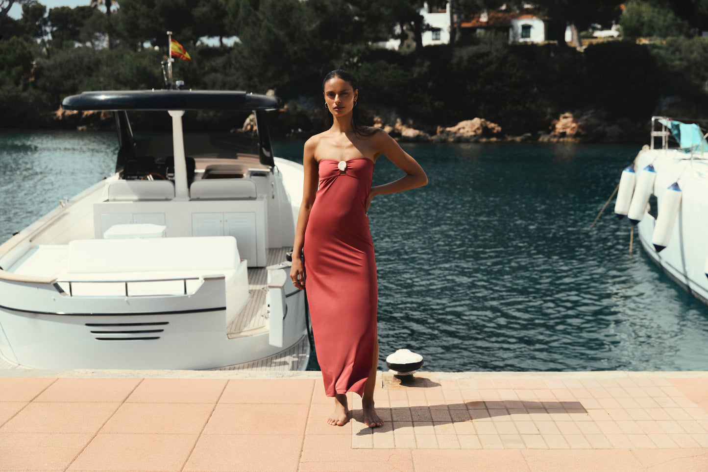 YASMEEN BANDEAU DRESS IN LATINO