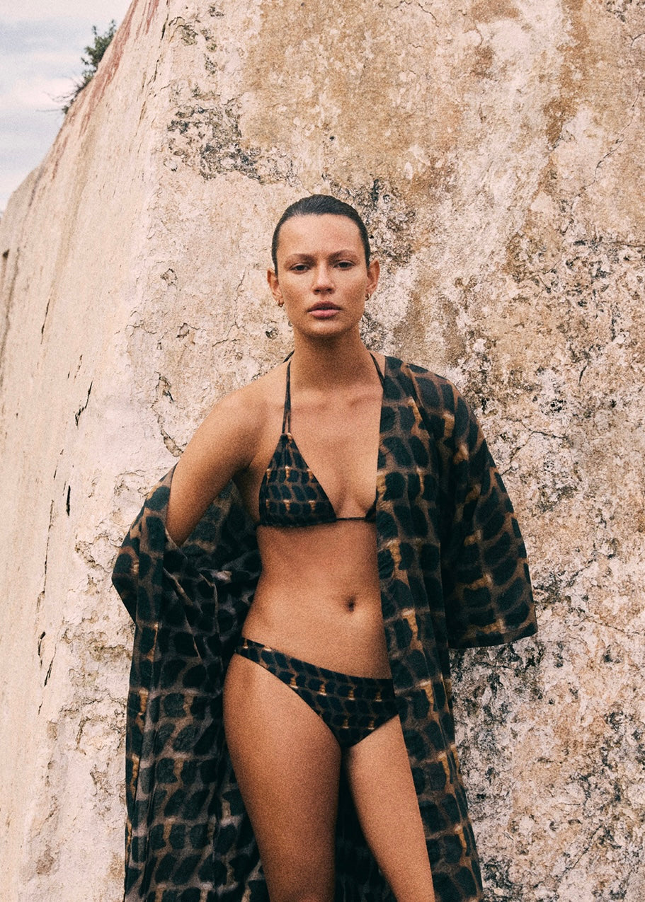 LONG KIMONO COVER-UP IN COQUILLAGE