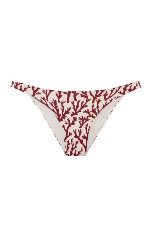 Linda Bikini Bottom In Deep Coral By Alicia Swim