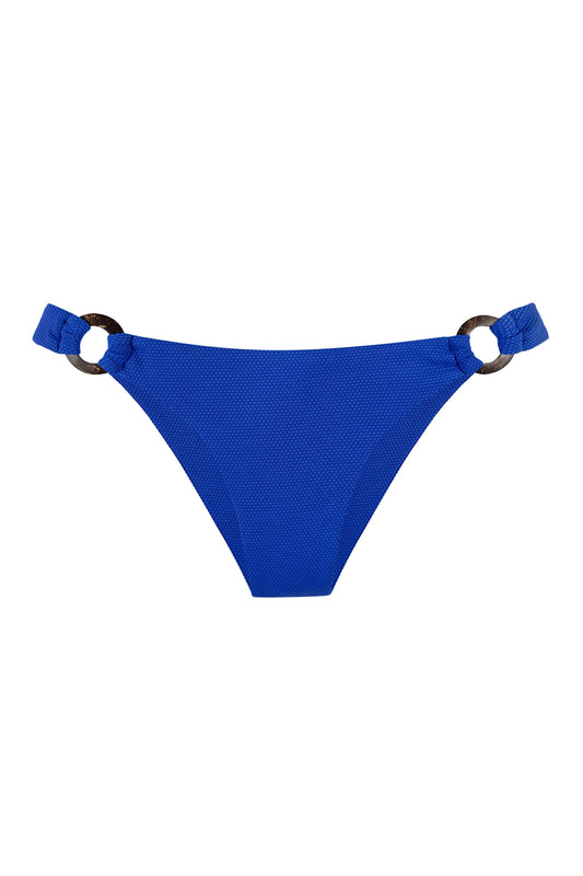 Linda Coco Bikini Bottom In Azure Waffle By Alicia Swim