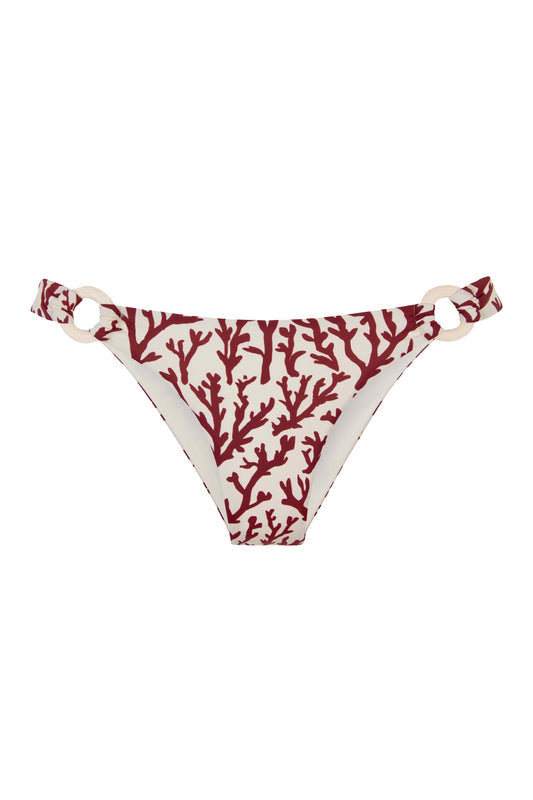 Linda Coco Bikini Bottom In Deep Coral By Alicia Swim