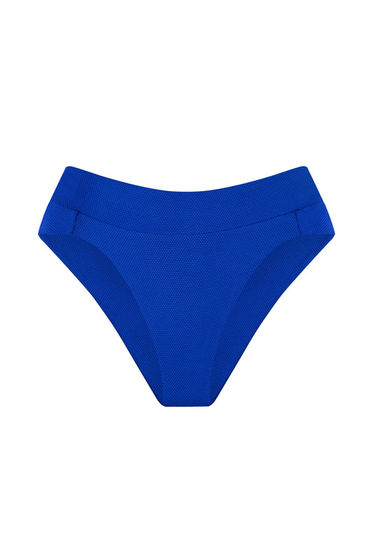 Naomi Bikini Bottom In Azure Waffle By Alicia Swim
