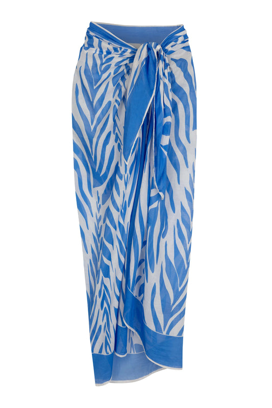 Pareo Cover-Up In Blue Bay Waves By Alicia Swim