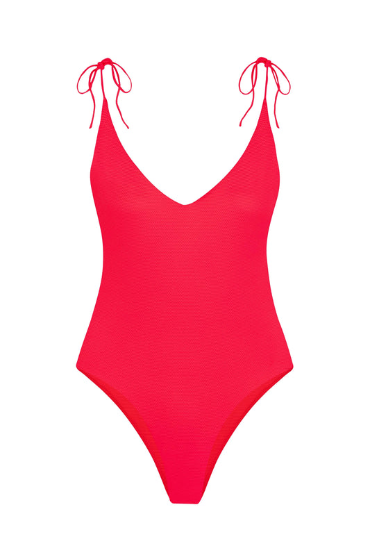 Cheryl One-Piece Swimsuit In Poppy Waffle By Alicia Swim