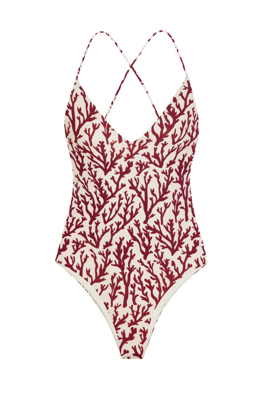 Cindy One-Piece Swimsuit In Deep Coral By Alicia Swim