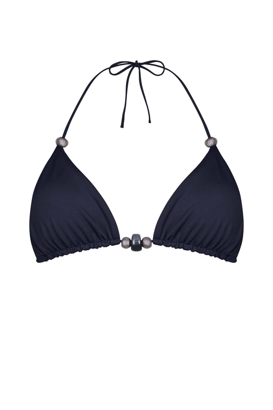 EVA BEADS BIKINI TOP IN CAVIAR