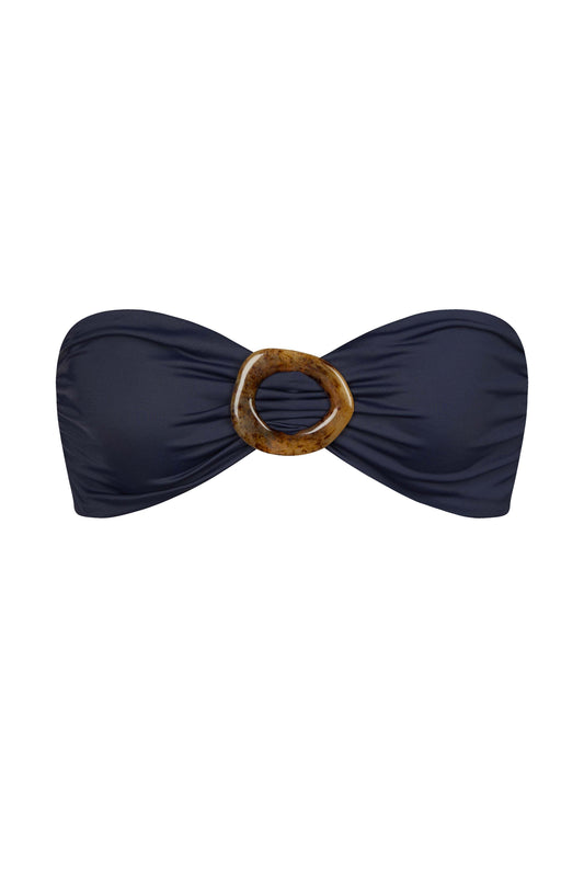 KATE BUCKLE BIKINI TOP IN CAVIAR