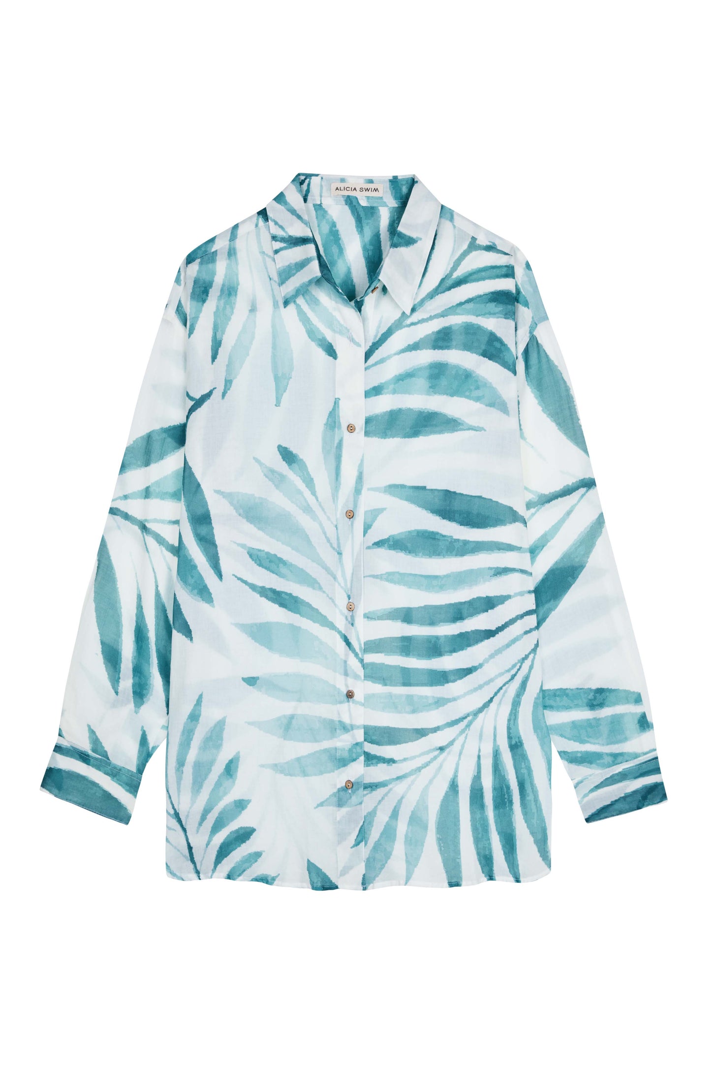 OVERSIZED SHIRT COVER-UP IN PALMS