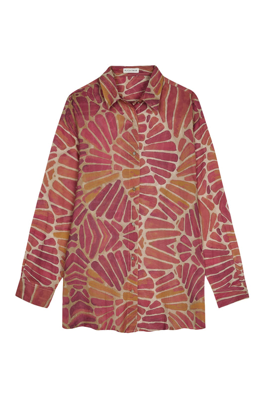 OVERSIZED SHIRT COVER-UP IN COBRA