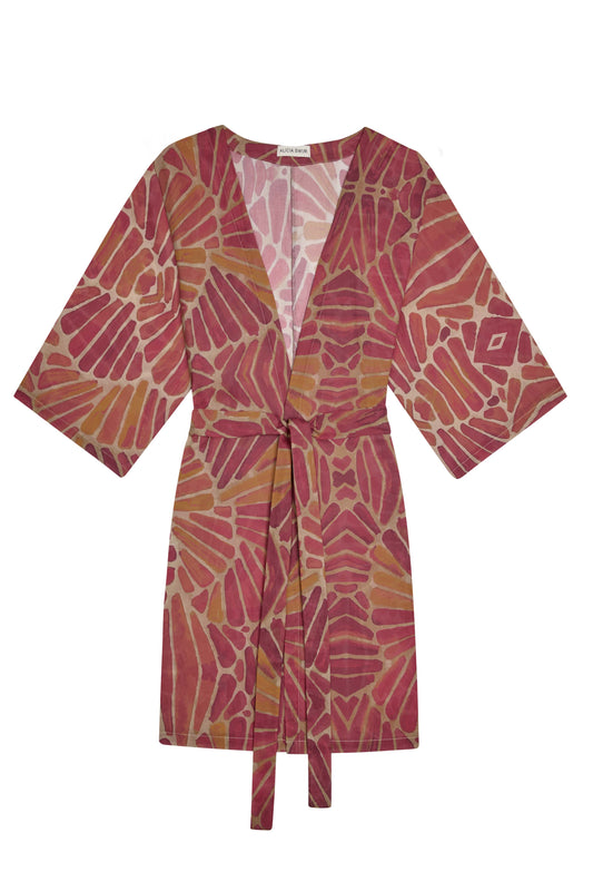 SHORT KIMONO COVER-UP IN COBRA